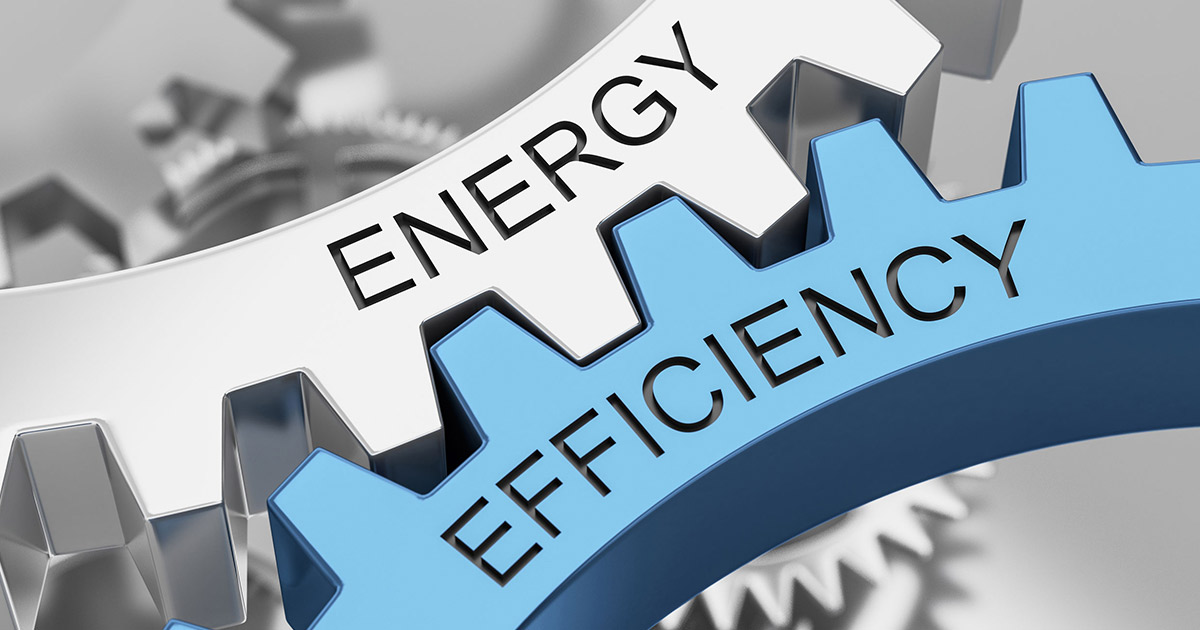 graphics showing gears working for energy efficiency